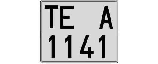 TE1141A matricula cuadrada