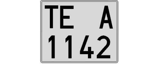 TE1142A matricula cuadrada