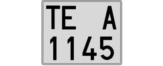 TE1145A matricula cuadrada