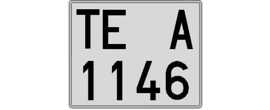 TE1146A matricula cuadrada
