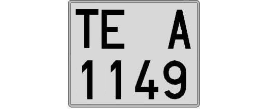 TE1149A matricula cuadrada