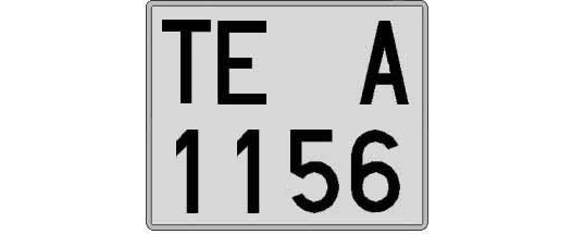 TE1156A matricula cuadrada