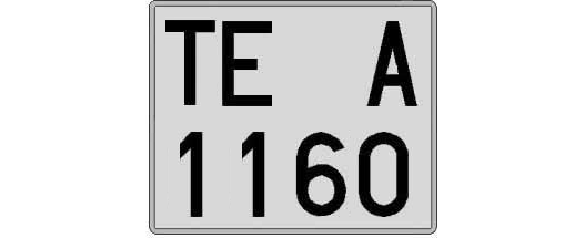 TE1160A matricula cuadrada