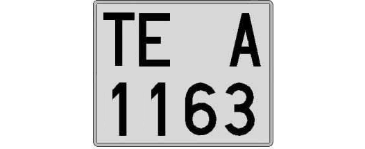 TE1163A matricula cuadrada