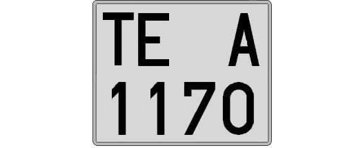 TE1170A matricula cuadrada