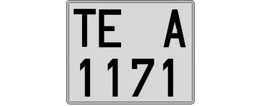 TE1171A matricula cuadrada