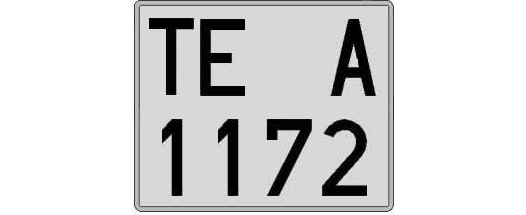 TE1172A matricula cuadrada