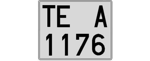 TE1176A matricula cuadrada