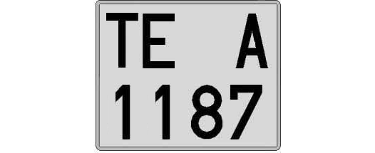 TE1187A matricula cuadrada