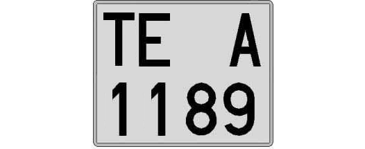 TE1189A matricula cuadrada
