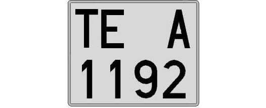 TE1192A matricula cuadrada