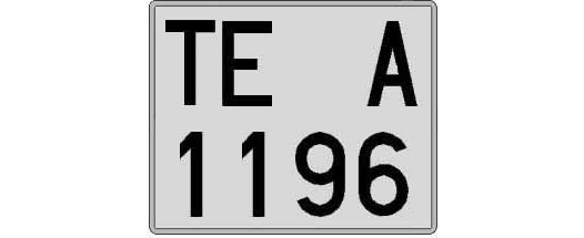 TE1196A matricula cuadrada