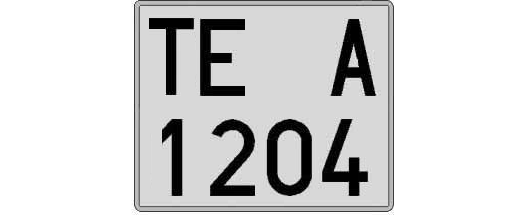 TE1204A matricula cuadrada