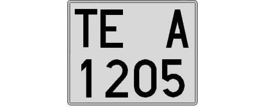 TE1205A matricula cuadrada