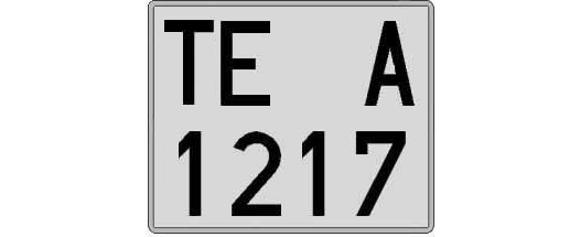 TE1217A matricula cuadrada