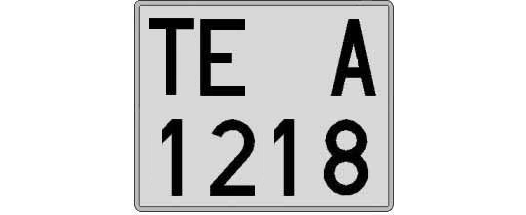 TE1218A matricula cuadrada