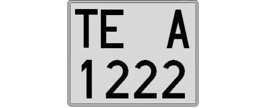 TE1222A matricula cuadrada