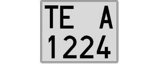 TE1224A matricula cuadrada