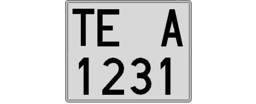 TE1231A matricula cuadrada