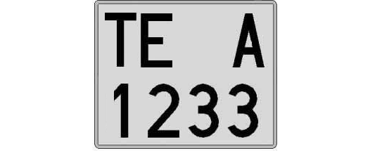 TE1233A matricula cuadrada