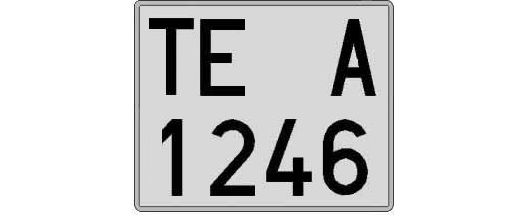 TE1246A matricula cuadrada