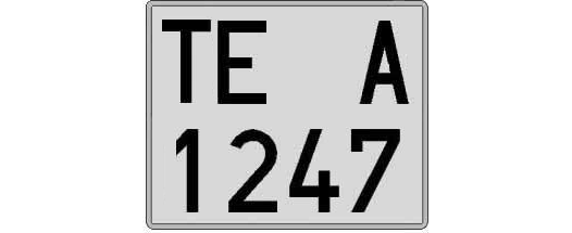 TE1247A matricula cuadrada