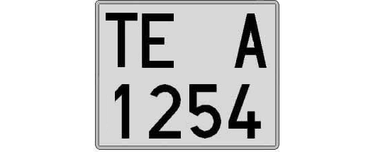 TE1254A matricula cuadrada