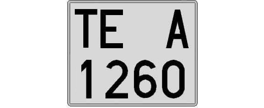 TE1260A matricula cuadrada
