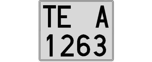 TE1263A matricula cuadrada