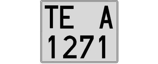 TE1271A matricula cuadrada