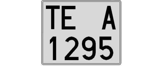 TE1295A matricula cuadrada