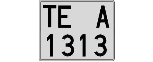 TE1313A matricula cuadrada