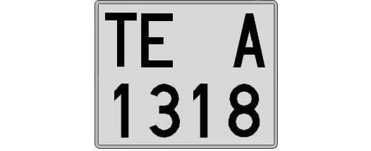 TE1318A matricula cuadrada