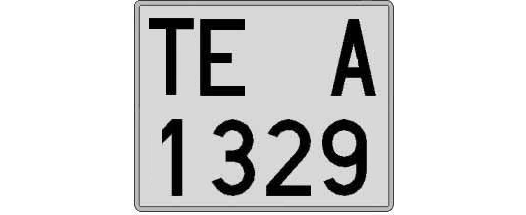 TE1329A matricula cuadrada