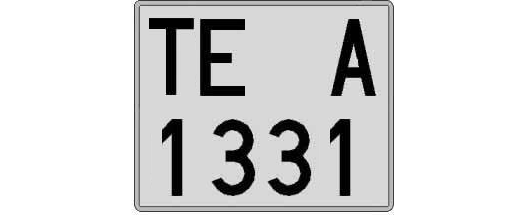 TE1331A matricula cuadrada