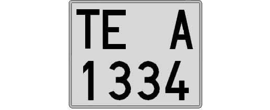 TE1334A matricula cuadrada