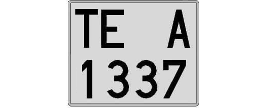TE1337A matricula cuadrada