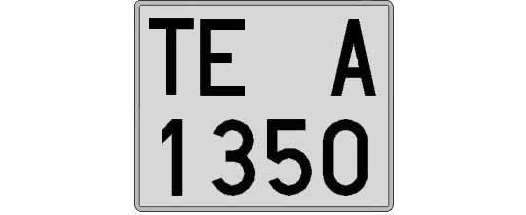 TE1350A matricula cuadrada