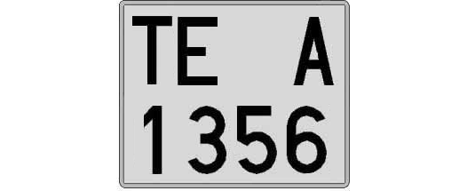 TE1356A matricula cuadrada