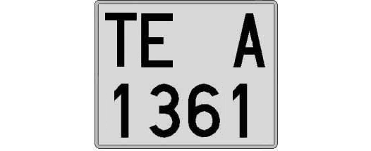 TE1361A matricula cuadrada