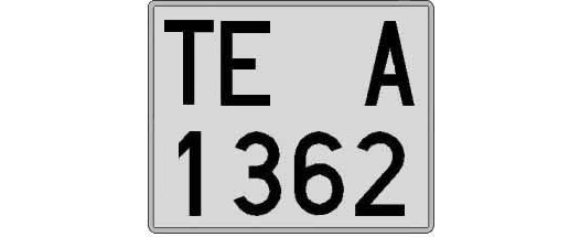 TE1362A matricula cuadrada