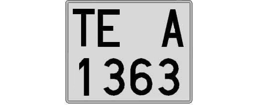 TE1363A matricula cuadrada
