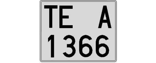 TE1366A matricula cuadrada