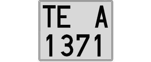 TE1371A matricula cuadrada