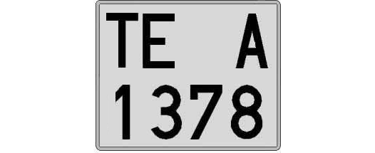 TE1378A matricula cuadrada