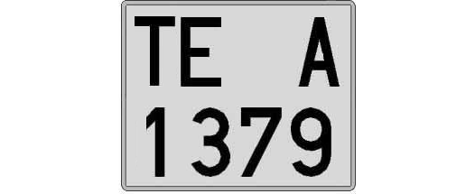 TE1379A matricula cuadrada
