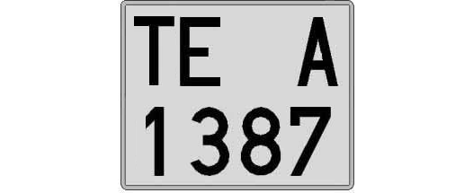 TE1387A matricula cuadrada