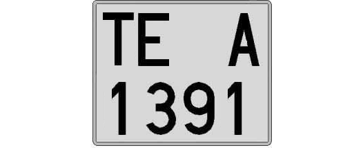 TE1391A matricula cuadrada