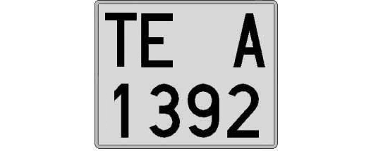 TE1392A matricula cuadrada