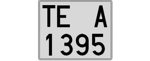 TE1395A matricula cuadrada